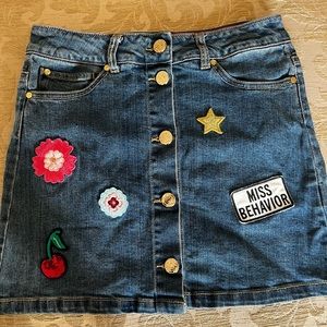 Kate Spade Denium Girls embellished skirt Size 10